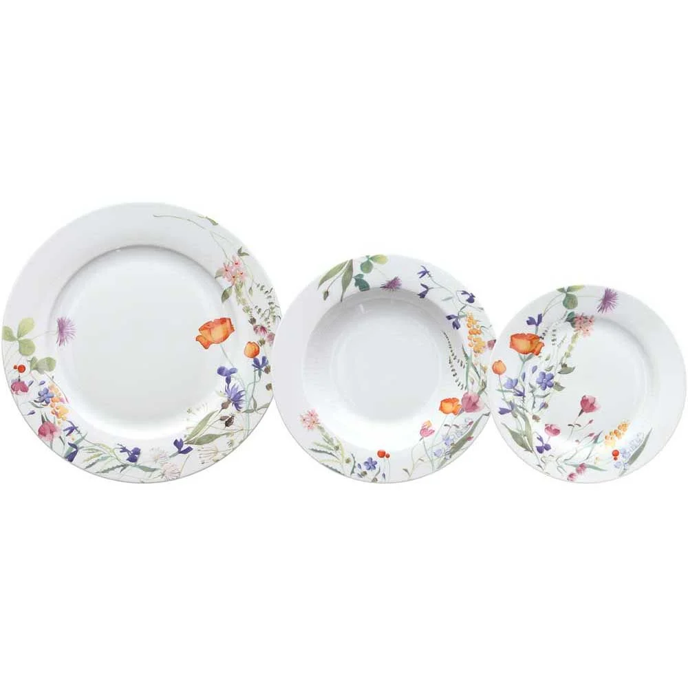 Tognana Servizio Tavola Atollo Flora 18 Pz Porcellana Multicolor