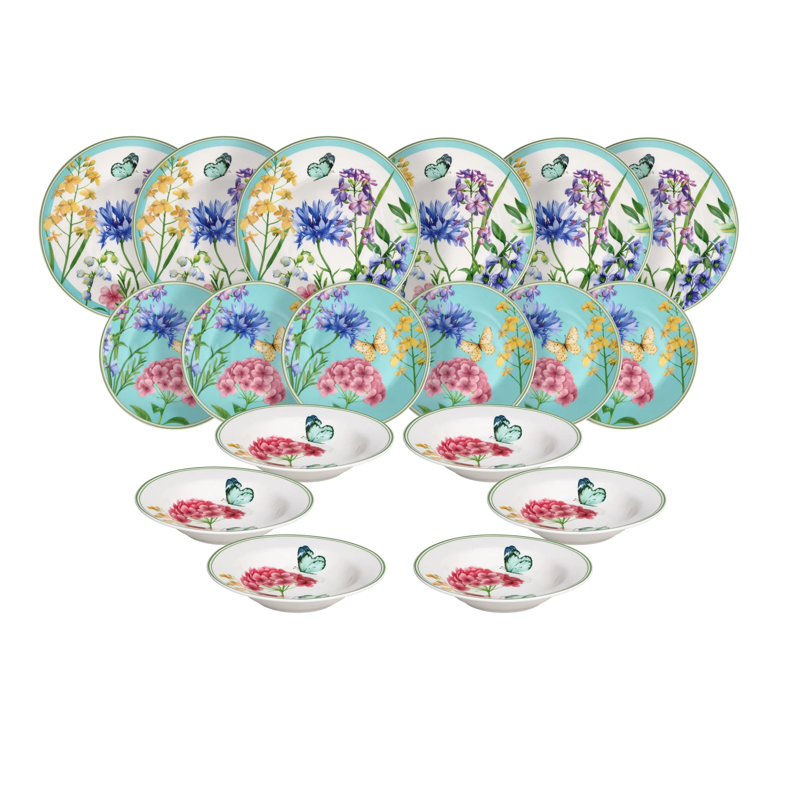 Tognana Servizio Tavola Atollo Jade 18 Pz Porcellana Multicolor