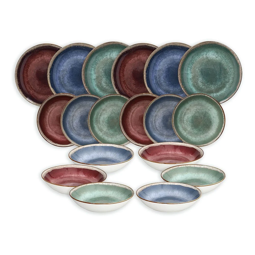 Tognana Servizio Tavola Moon Ibiza 18 Pz Porcellana Multicolor