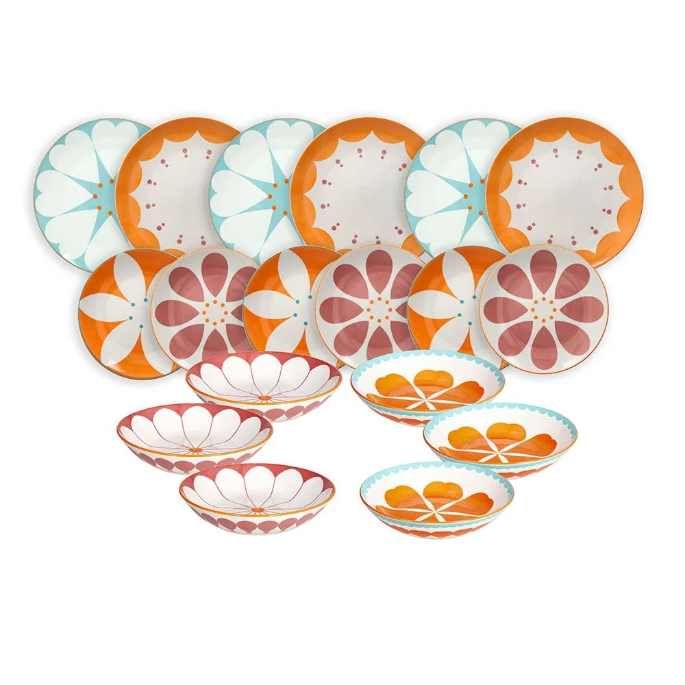 Tognana Servizio Tavola Moon Madame 18 Pz Porcellana Multicolor