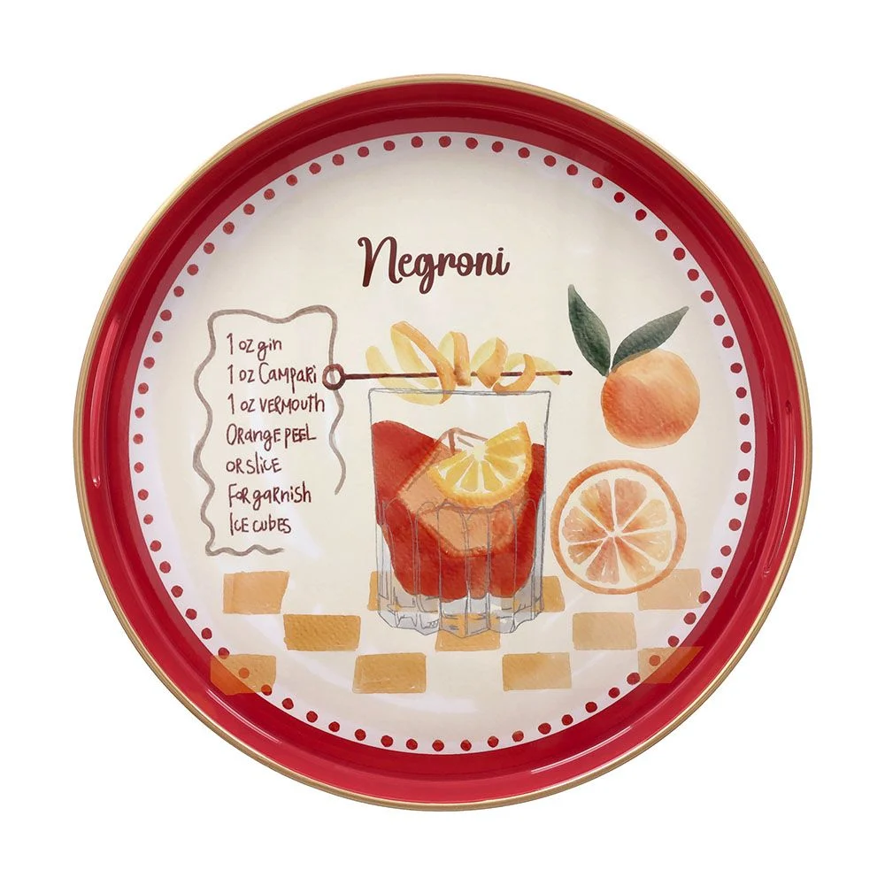 Tognana Vassoio Rotondo Negroni Serving Summer Time  D 38 Cm Decorativo Polipropilene Rosso