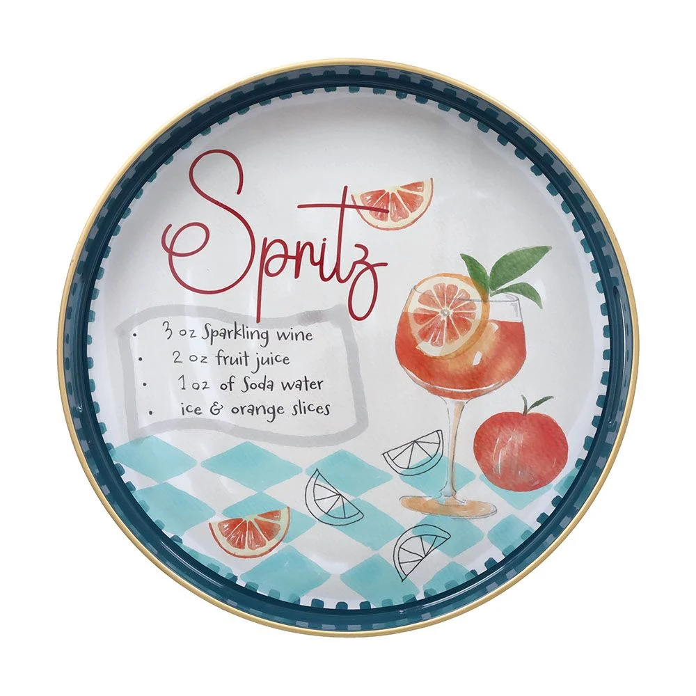 Tognana Vassoio Rotondo Spritz Serving Summer Time  D 38 Cm Decorativo Polipropilene Multicolor