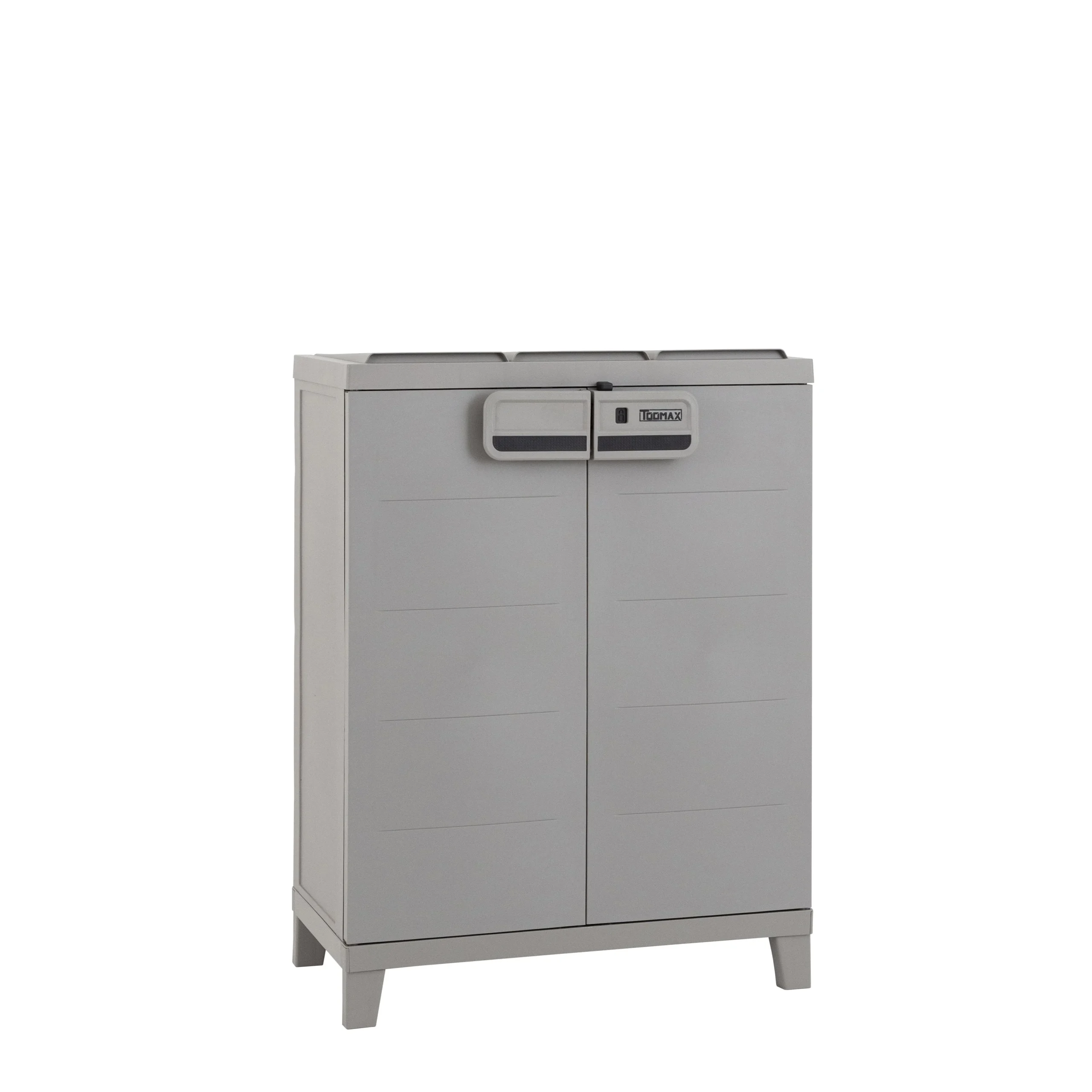 Toomax Armadio 2 Ante Second Life 66 x 40 Cm H 88 Cm Grigio Tortora – Mobile Multiuso in Plastica Riciclata