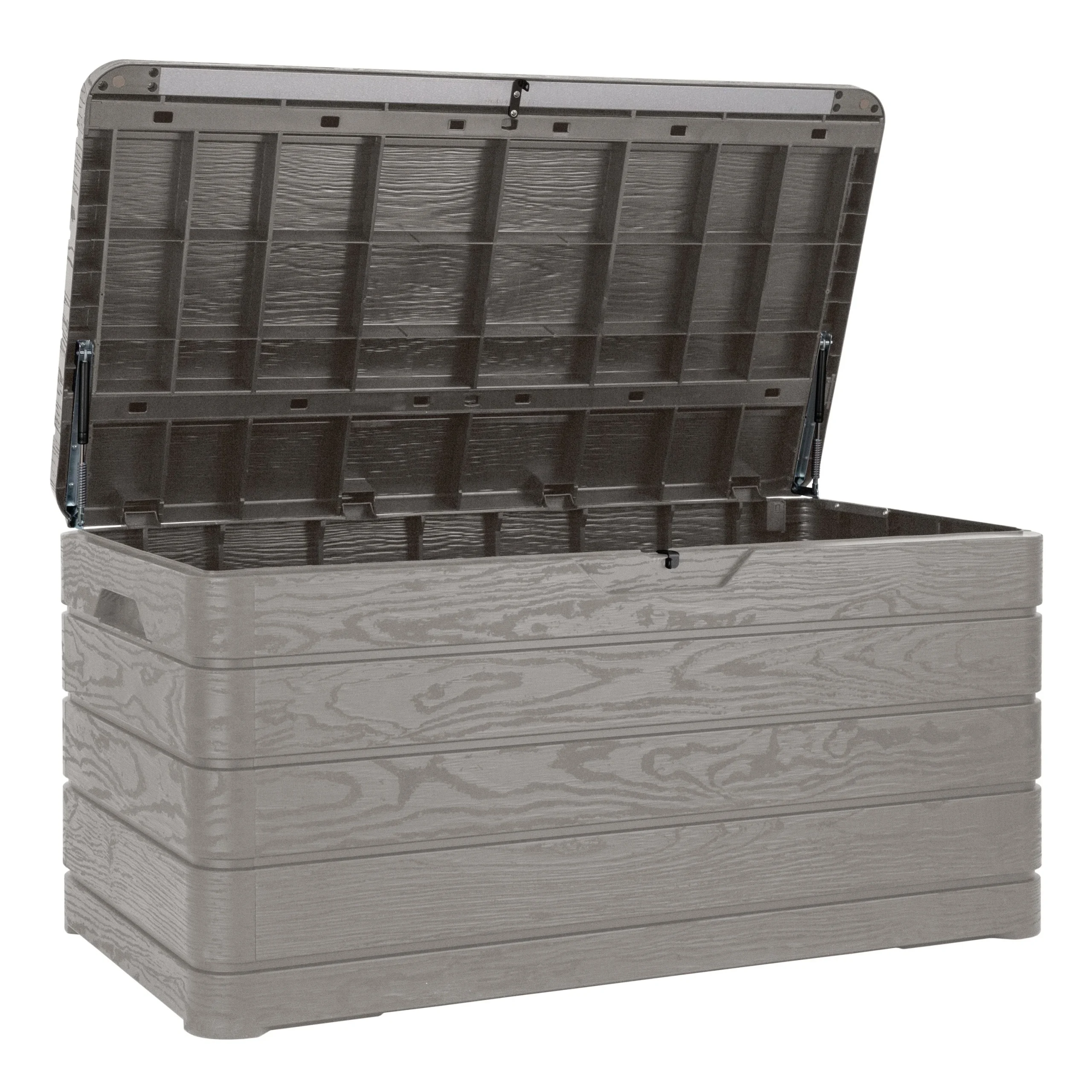 Toomax Baule Multiuso Dolomiti 500 Effetto Legno – Contenitore in Plastica Resistente UV con Pistoni Pneumatici