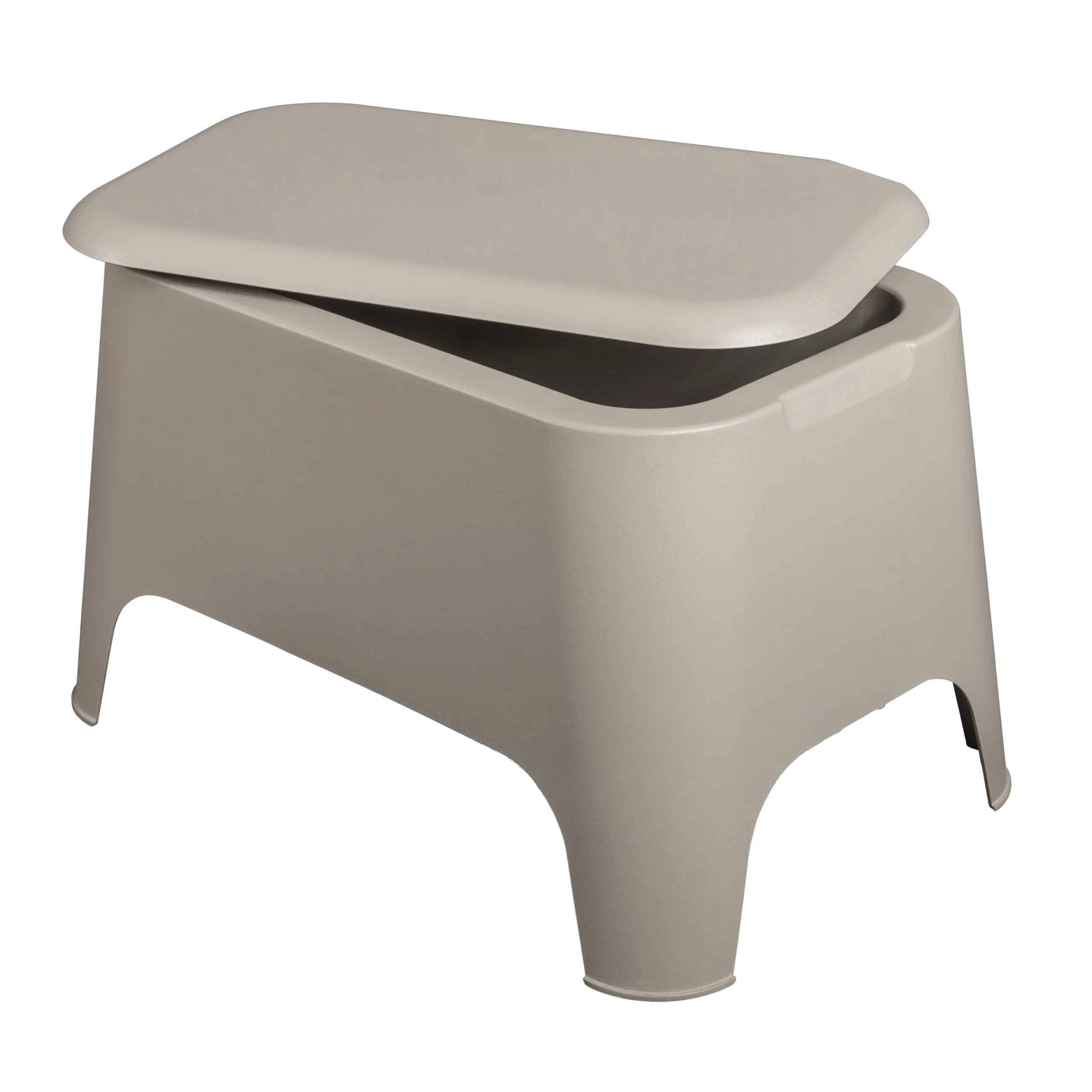 Toomax Petra Tavolino con Contenitore e Coperchio Rimovibile Grigio Tortora – Tavolino da Esterno Resistente ai Raggi UV