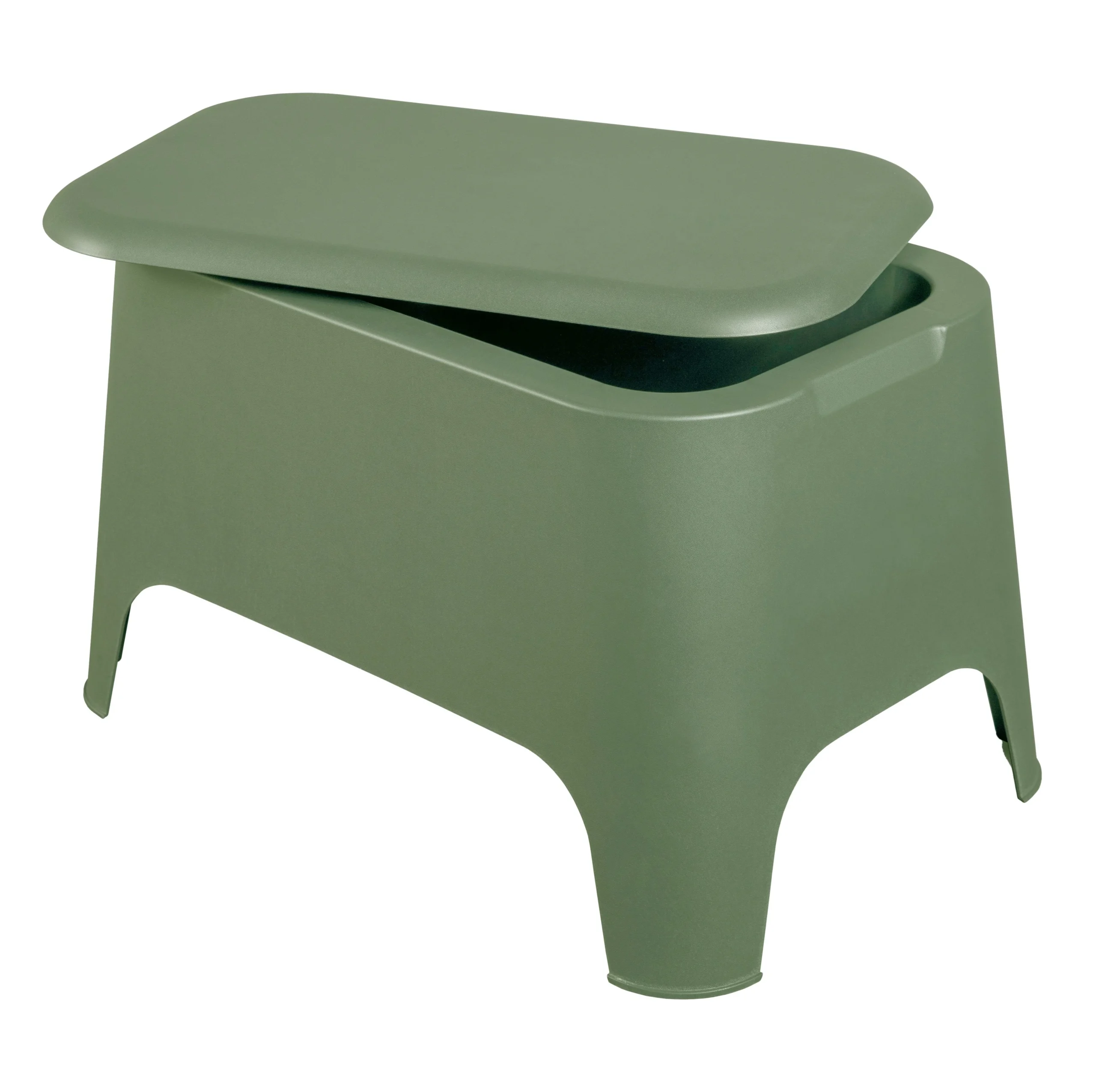 Toomax Petra Tavolino con Contenitore e Coperchio Rimovibile Verde Salvia – Tavolino da Esterno Resistente ai Raggi UV