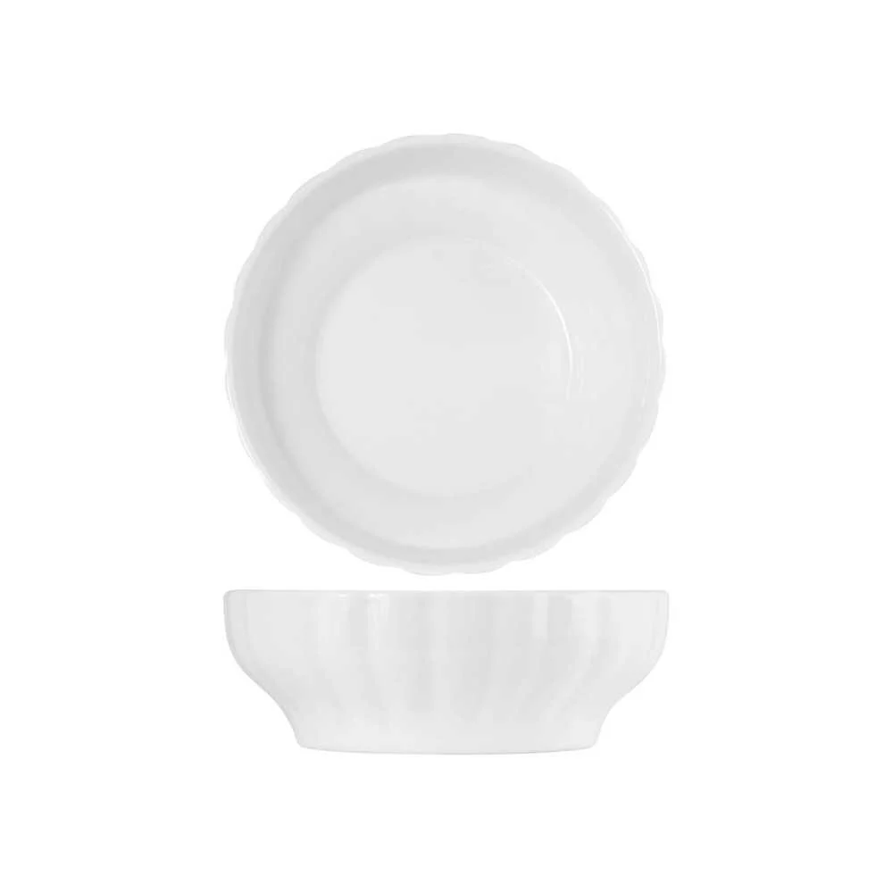 Insalatiera in Porcellana Bianca a Coste Ø 26 cm – Collezione Napoli