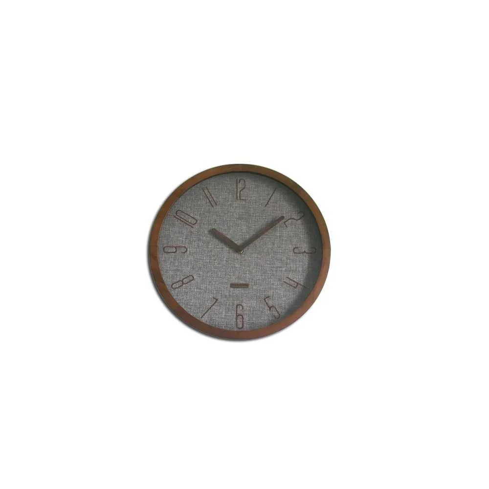 Karlsson Canvas Orologio da Parete Grigio Ø35 cm – Stile Rustico Chic