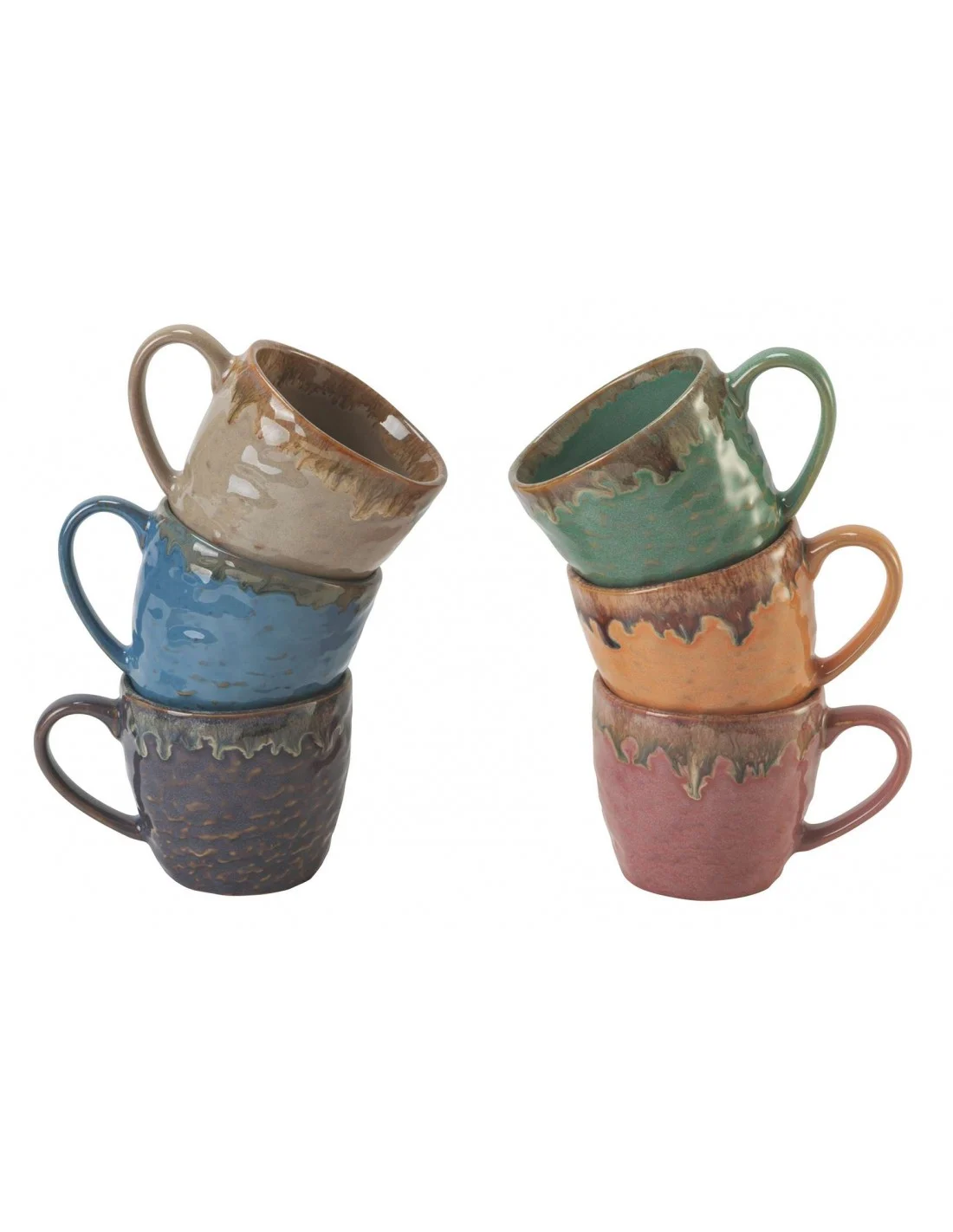 KEROS SET 6 TAZZINE CAFFE SENZA PIATTINO  6 COLORI ASSORTITI