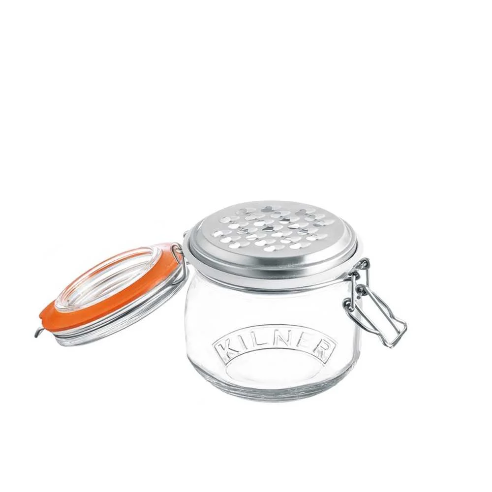 Kilner Barattolo Vetro 0,5 L con Grattugia Acciaio Inox