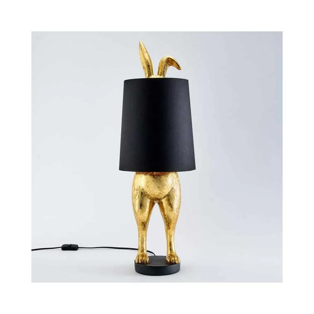 Lampada da tavolo Hiding Bunny Oro Nero 24x24x74 cm