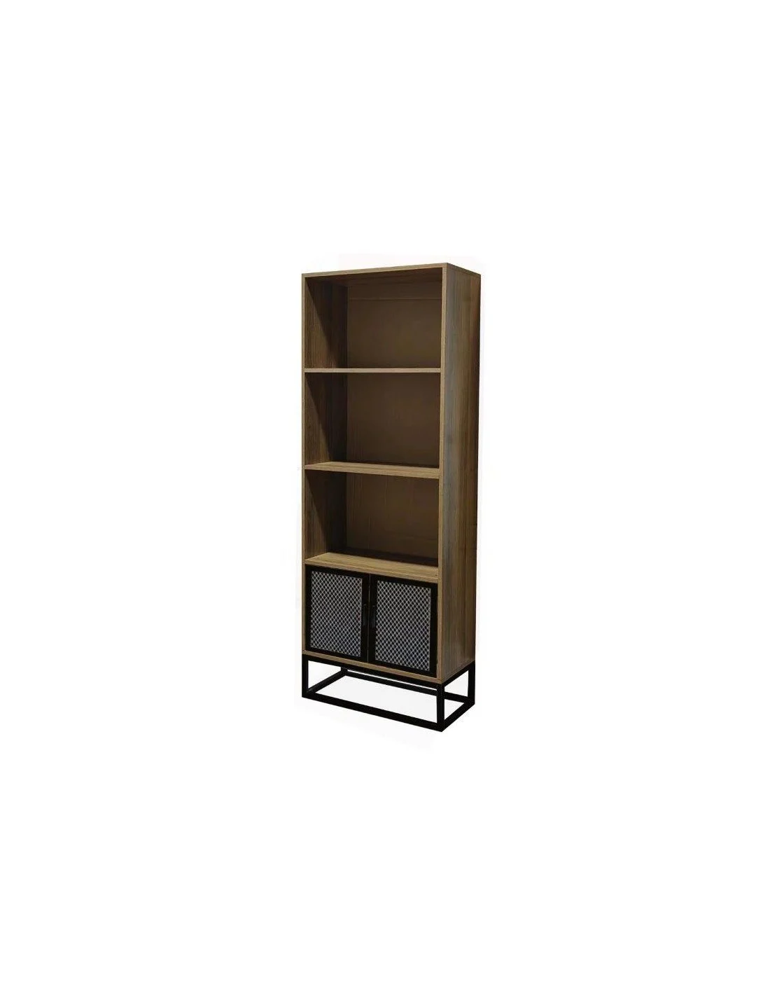 LIBRERIA INDUSTRIAL CON RIPIANI E 2 ANTE 60X30X164H QUERCIA