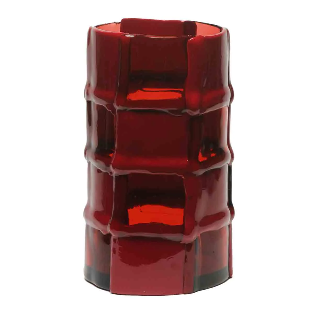 Vaso in resina BAMBOO L Chiaro Fucsia, Ciliegia Opaco di Enzo Mari per Lezioni