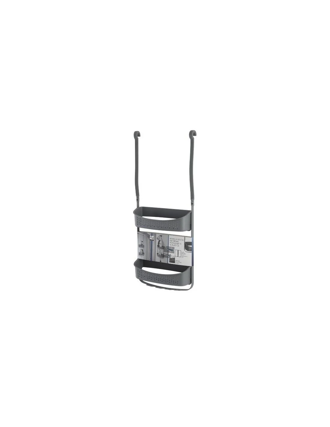 MENSOLA DOCCIA PVC 2 RIPIANI GREY
