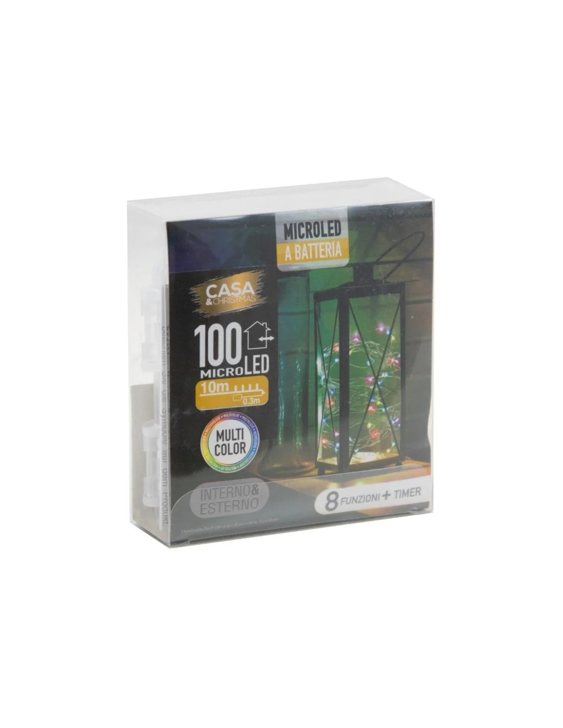 MICROLED 100 MULTICOLOR BATTERIA 8F-INTERNO ED ESTERNO