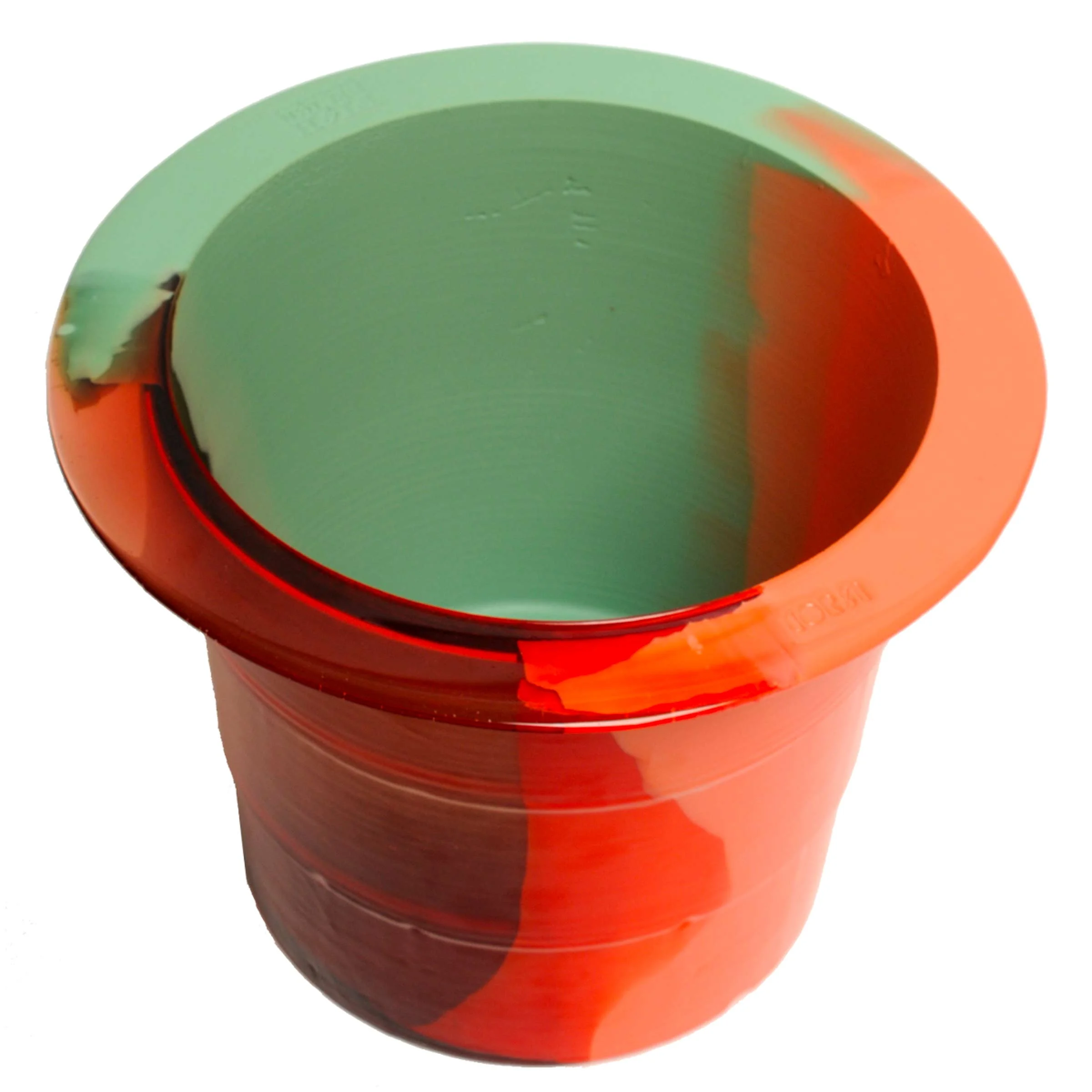Vaso in Resina BABEL ICE BUCKET Rosa Chiaro, Salmone Scuro Opaco e Menta di Gaetano Pesce per Fish Design