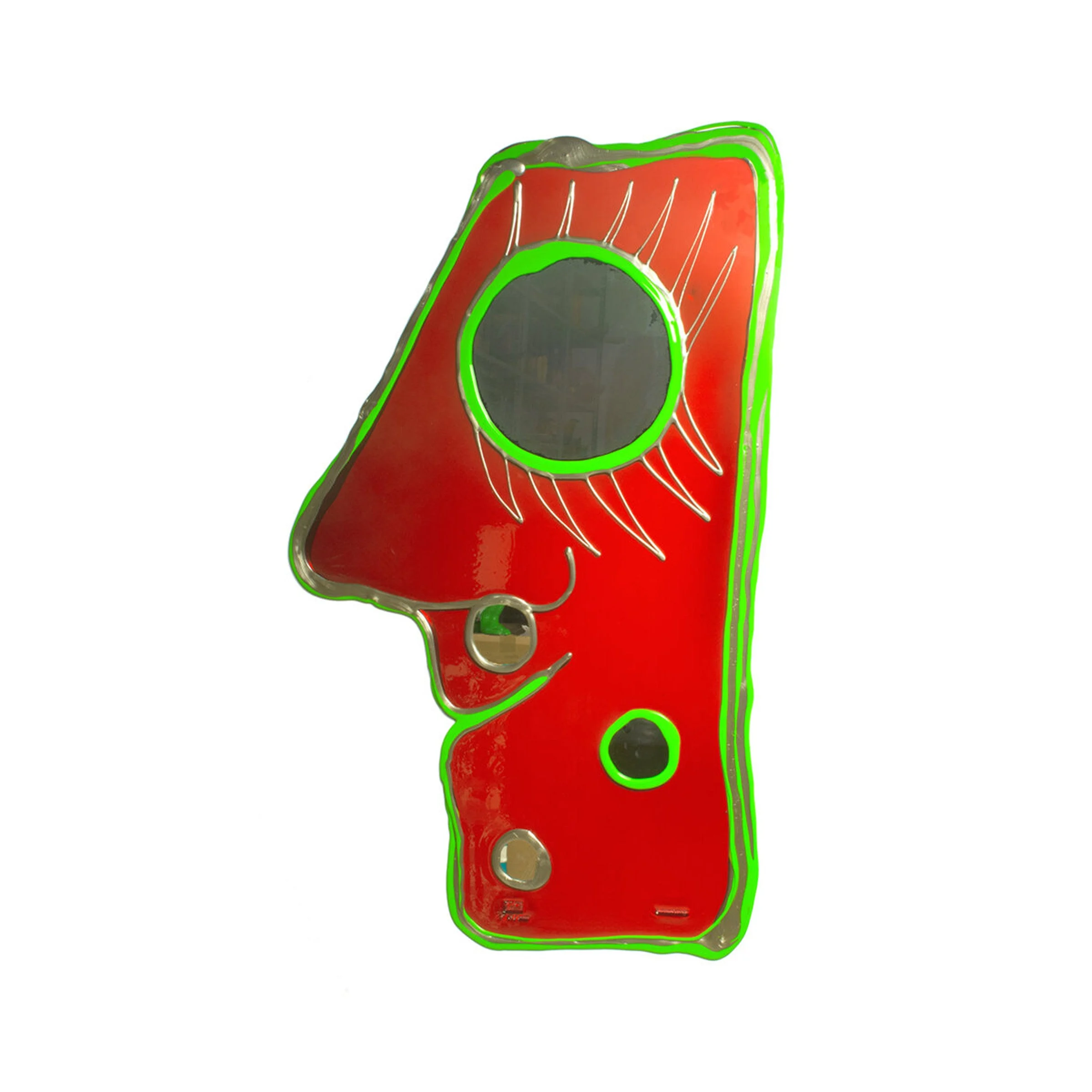 Specchio in Resina LOOK AT ME Rosso di Gaetano Pesce per Corsi Design