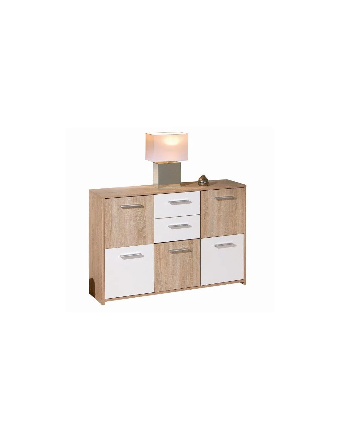 MOBILE INGRESSO SALOTTO CREDENZA BUFFET ROVERE/BIANCO 115X77 CM