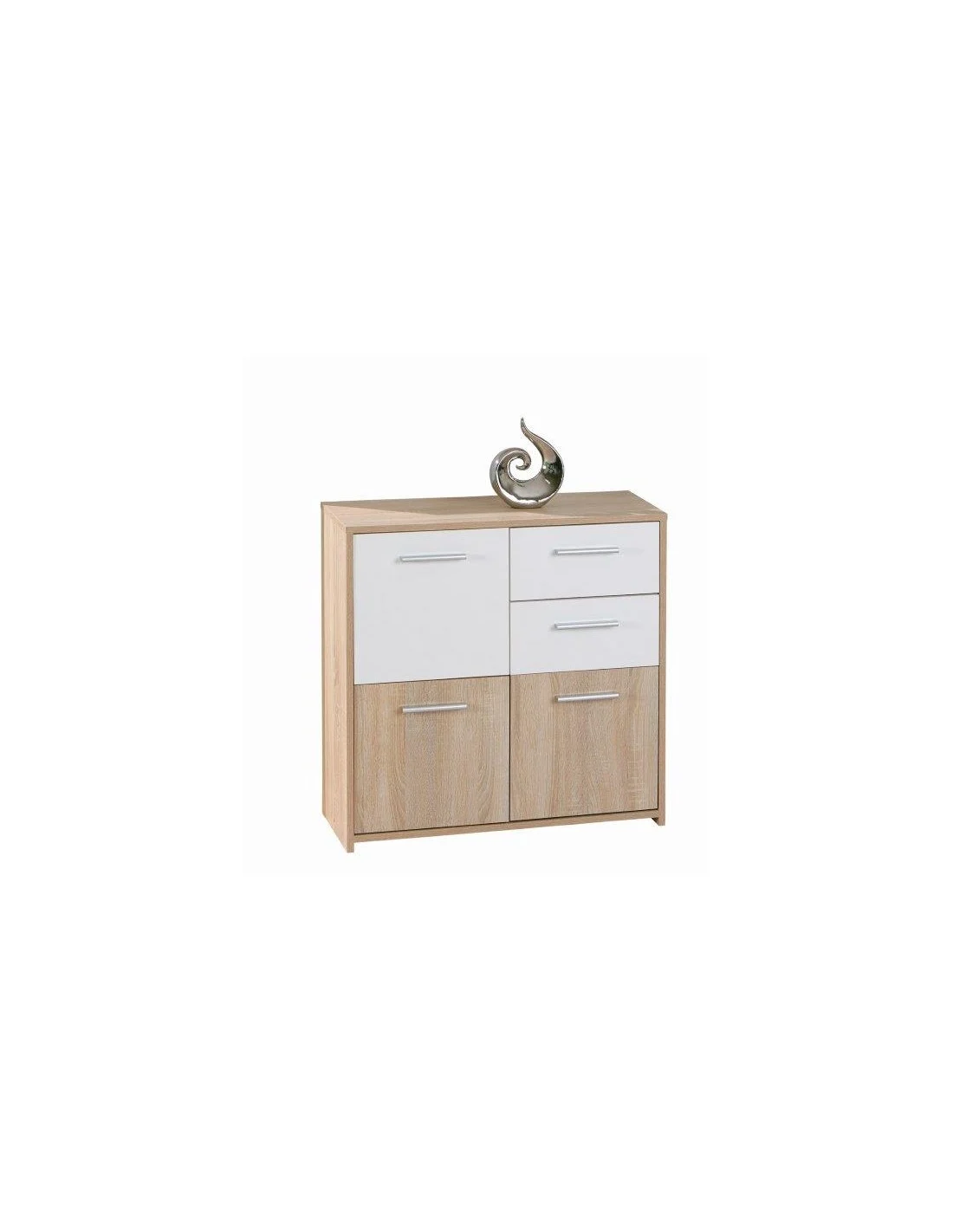 MOBILE INGRESSO SALOTTO CREDENZA BUFFET ROVERE/BIANCO 77x77 CM