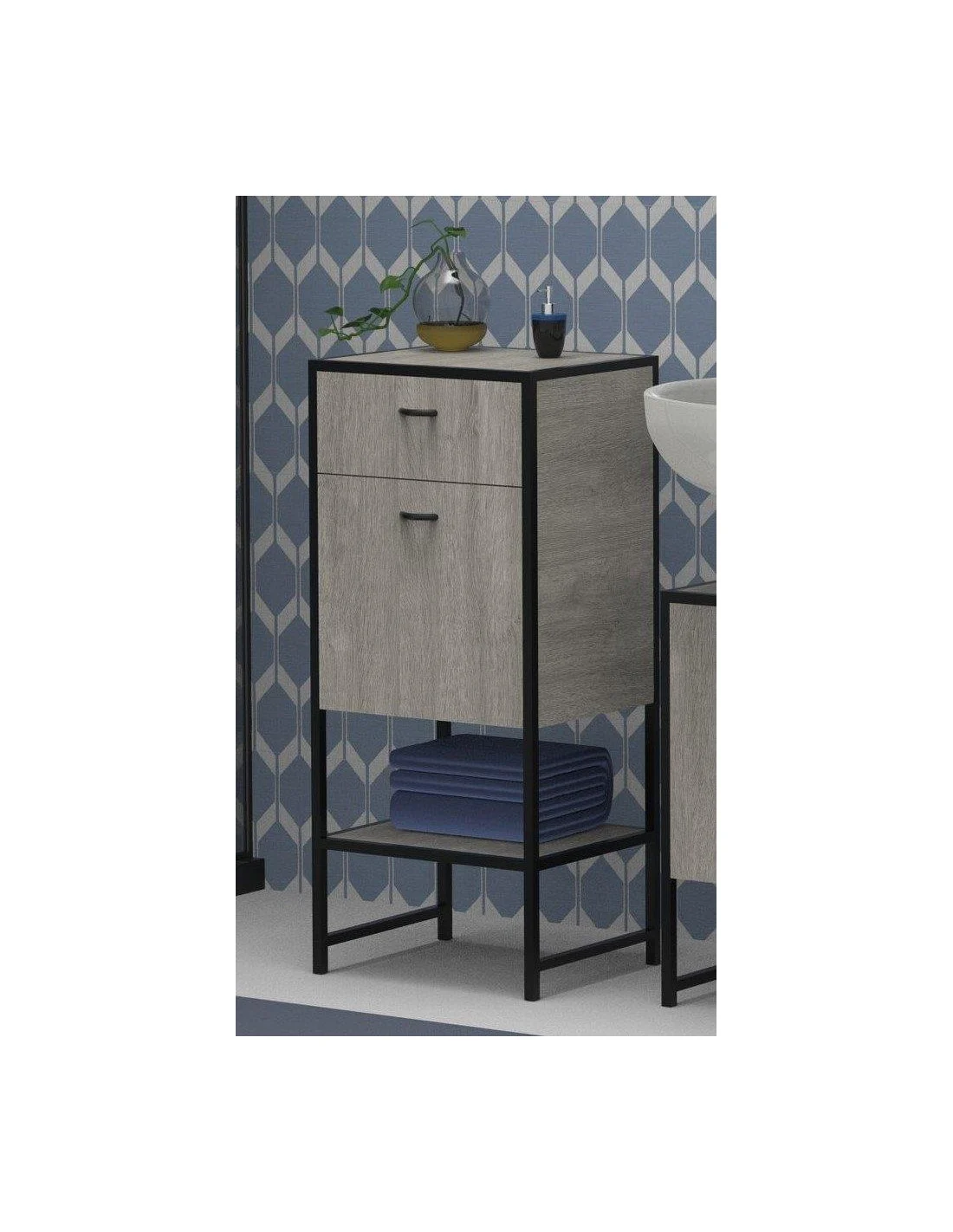 MOBILE BAGNO CON CASSETTO INDUSTRIAL