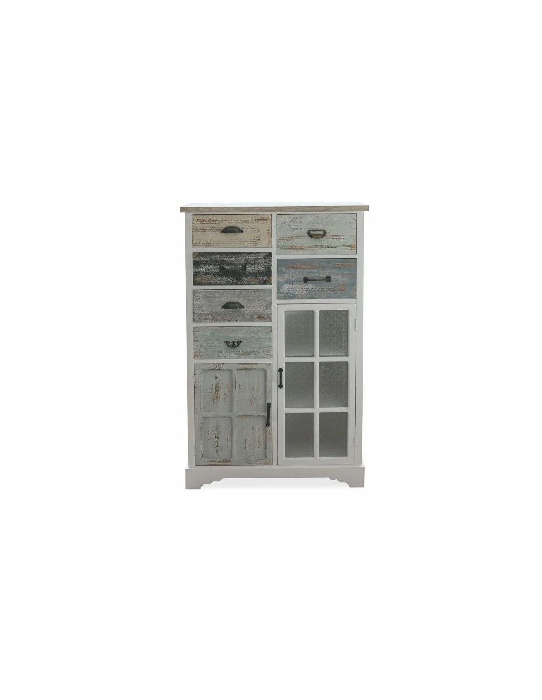 MOBILETTO IN LEGNO 6 CASSETTI E 2 SPORTELLI