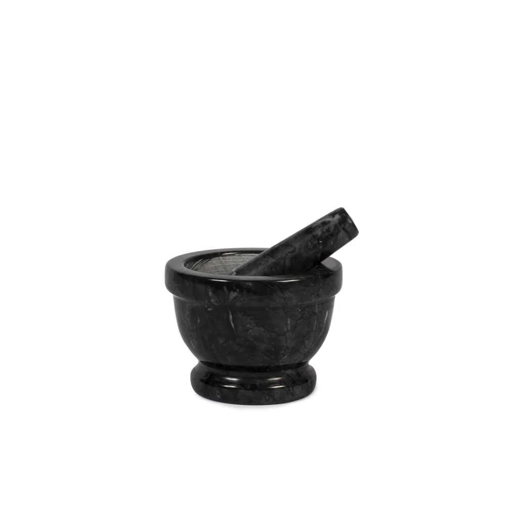 Mortaio in marmo nero con pestello 14 cm