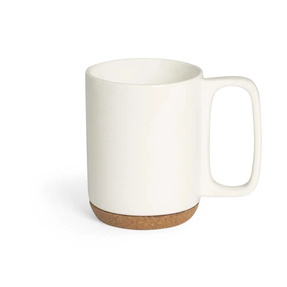 Mug Milky 290 cc – Porcellana Bianca con Base in Sughero
