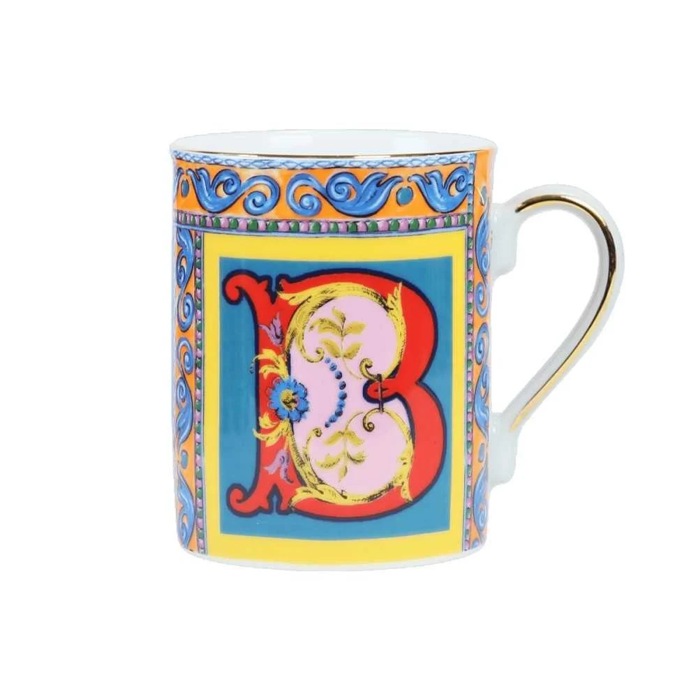 Mug Porcellana Ortigia Lettera B (Ø 8,5x10,5 cm) Baci Milano