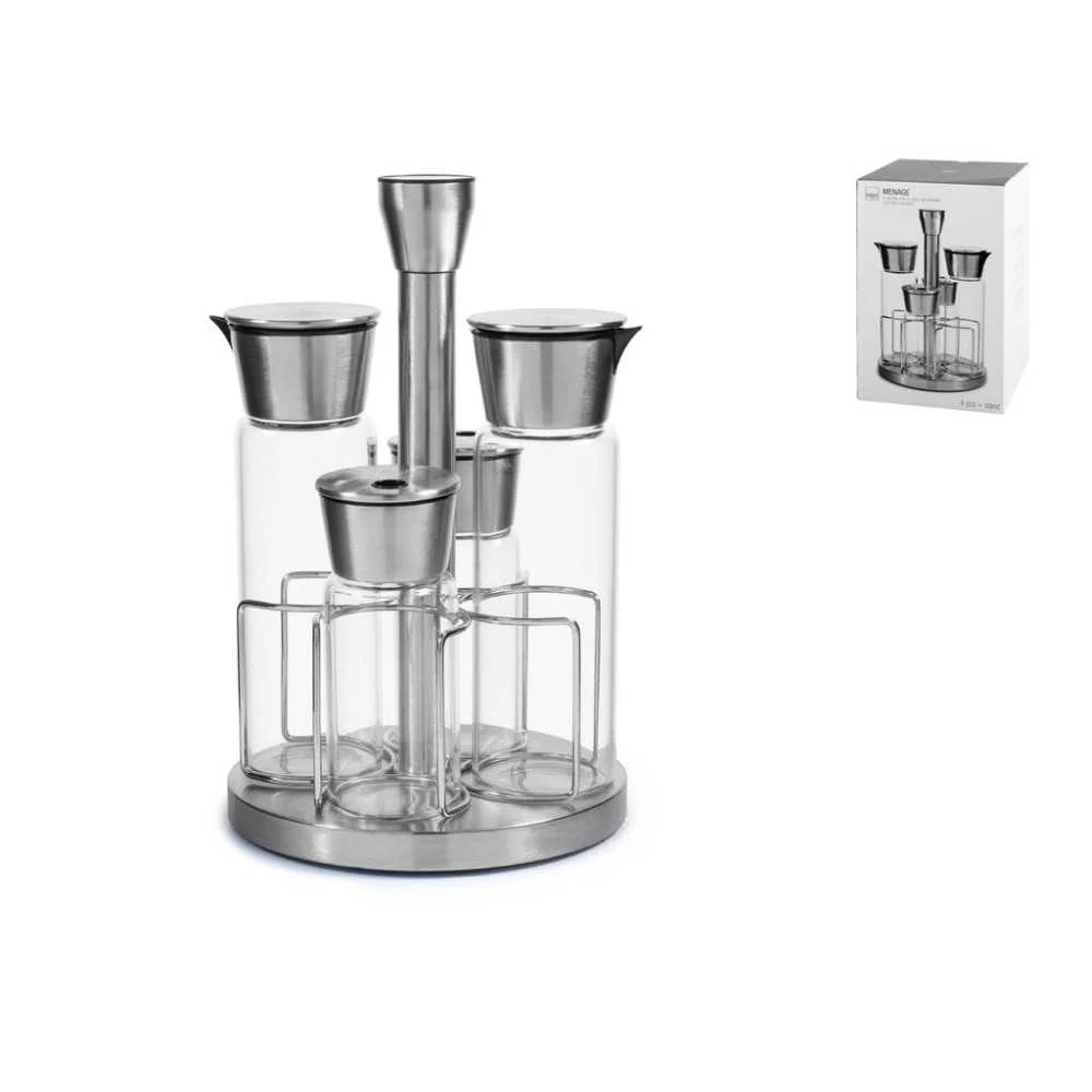 Oliera 4 Pezzi in Vetro Borosilicato H&H