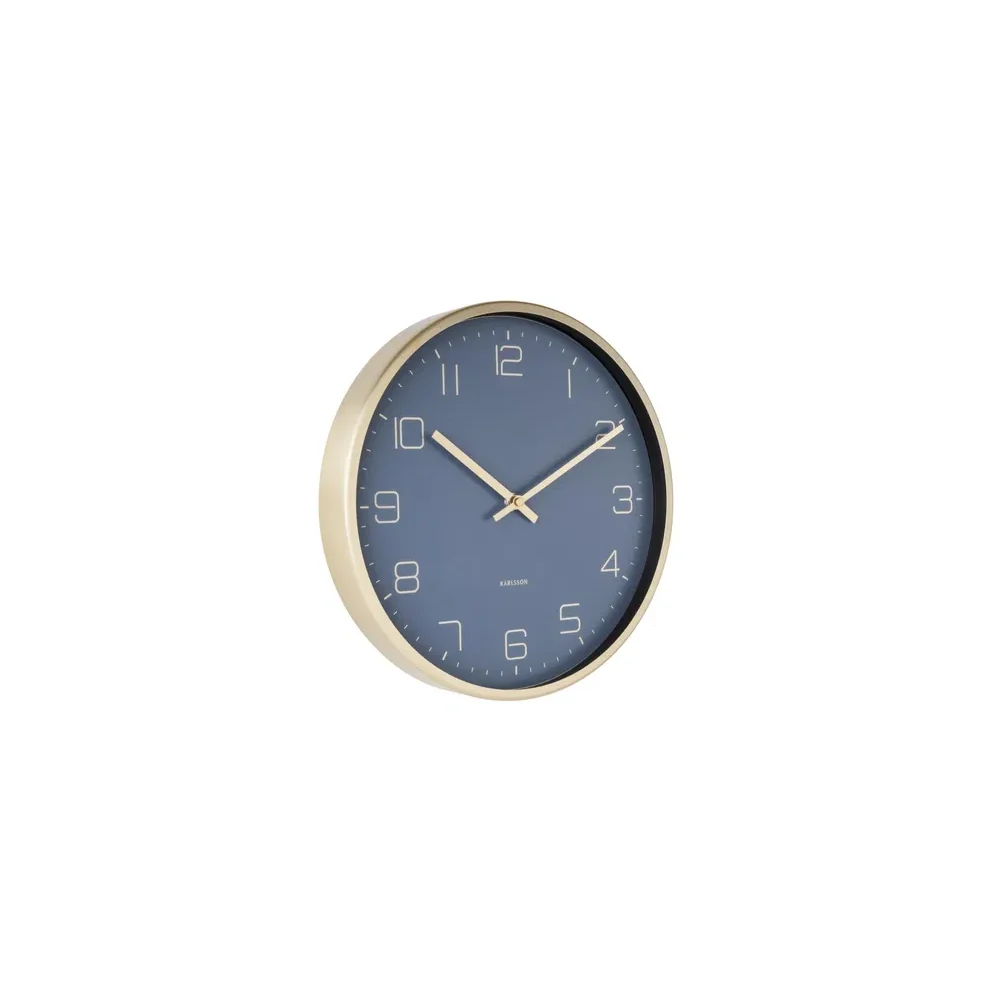 Orologio da Parete Oro con Interno Azzurro Ø30 cm – Design Esclusivo