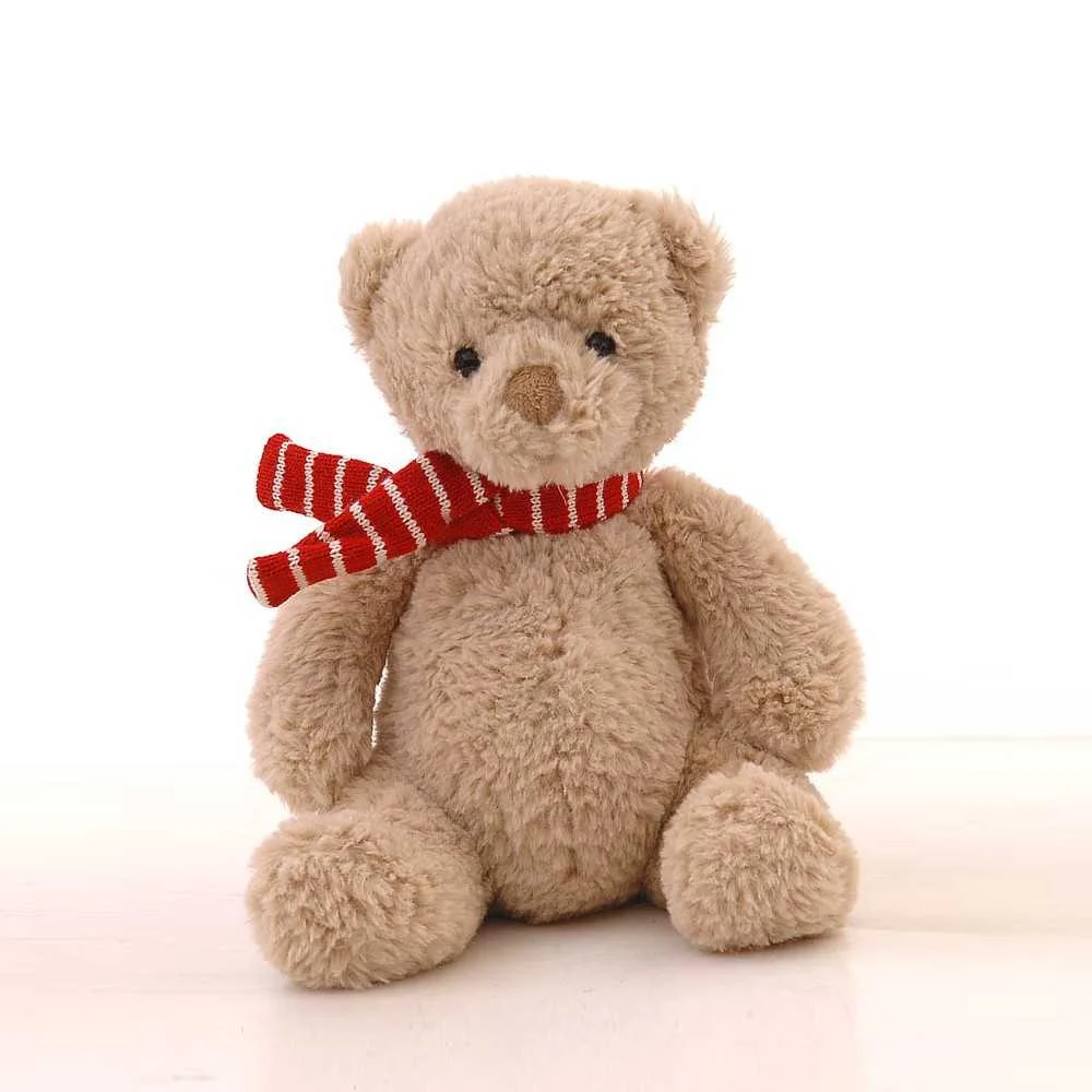 Orsetto con Sciarpa Crema 30 cm: Dolcezza Natalizia