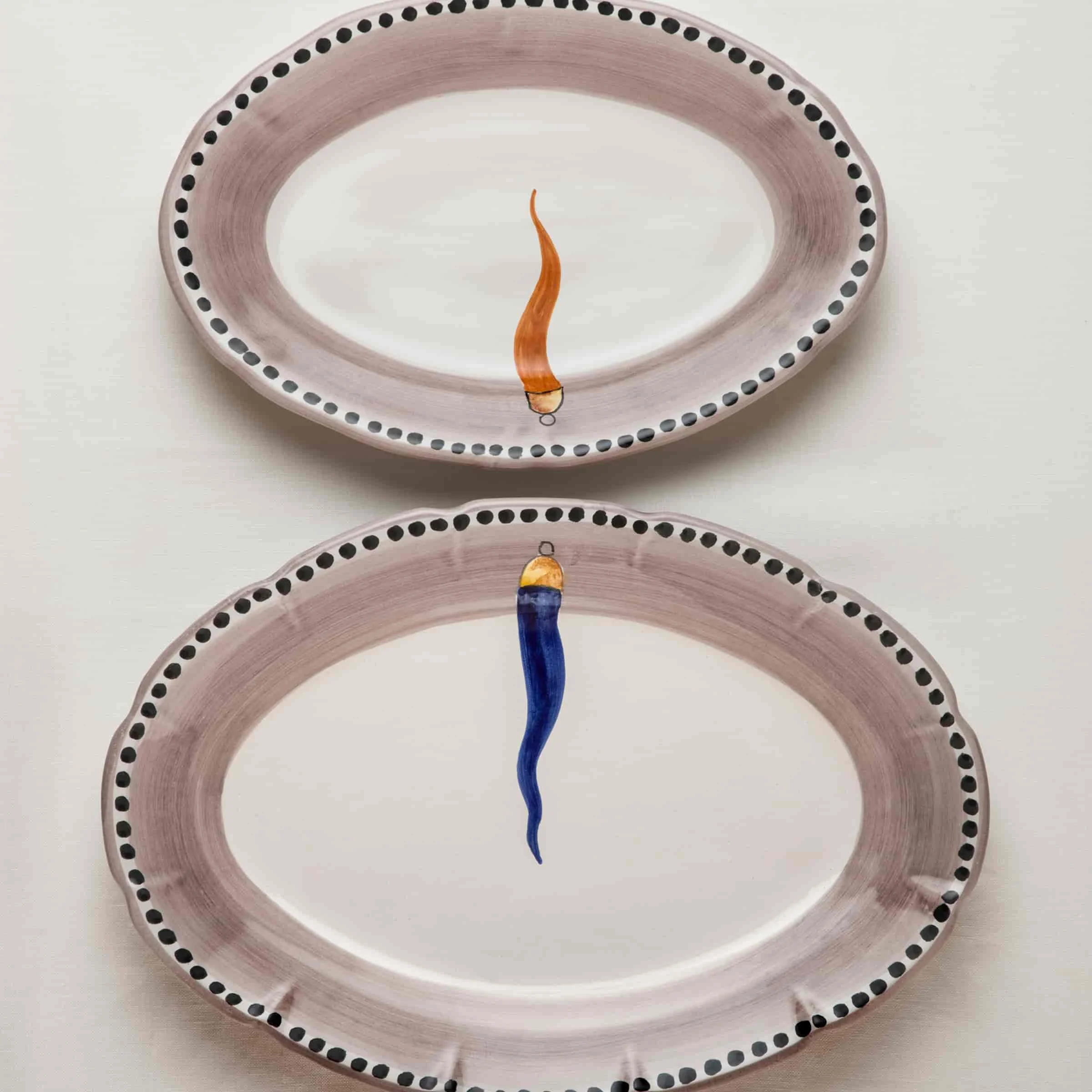 Piatto da portata ovale in ceramica VIETRI - FORTUNA di Germana Scapellato per Wtfb