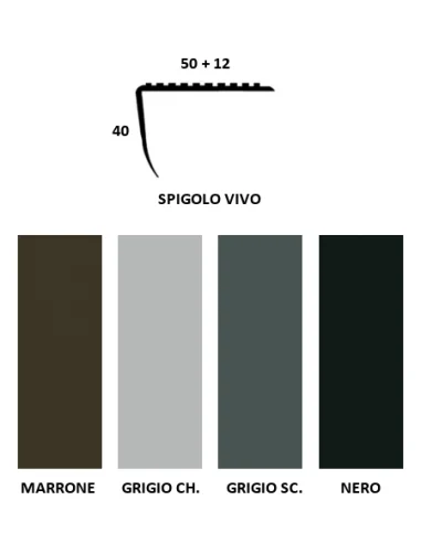 PARAGRADINO CON SPIGOLO VIVO IN PVC