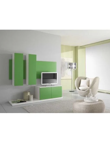 Parete "Stile" con pensili, pannello, basamento e base