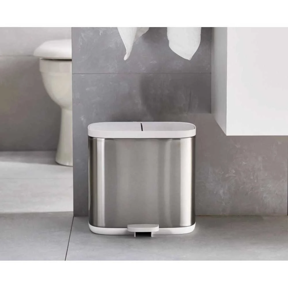 Pattumiera a pedale 2 Scomparti Acciaio Inox 6L Split – Raccolta differenziata elegante e compatta