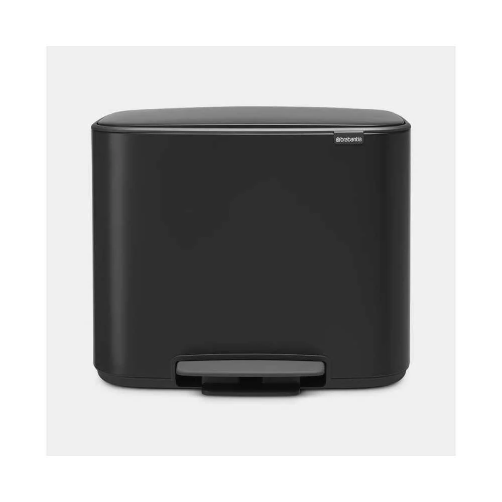 Pattumiera a Pedale Brabantia BO 11 + 23L Matt Black – 36L Raccolta Differenziata Elegante