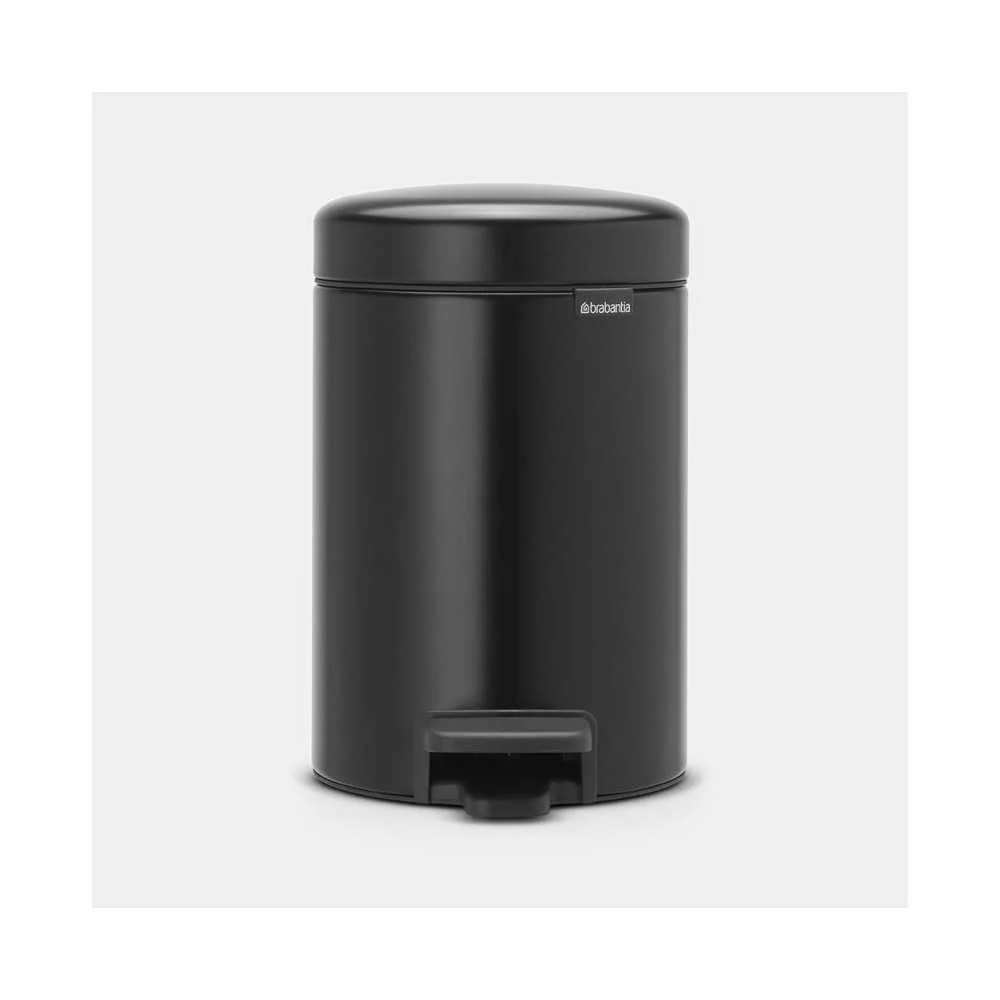 Pattumiera a Pedale Brabantia NewIcon 3L Matt Black – Stile sofisticato e praticità