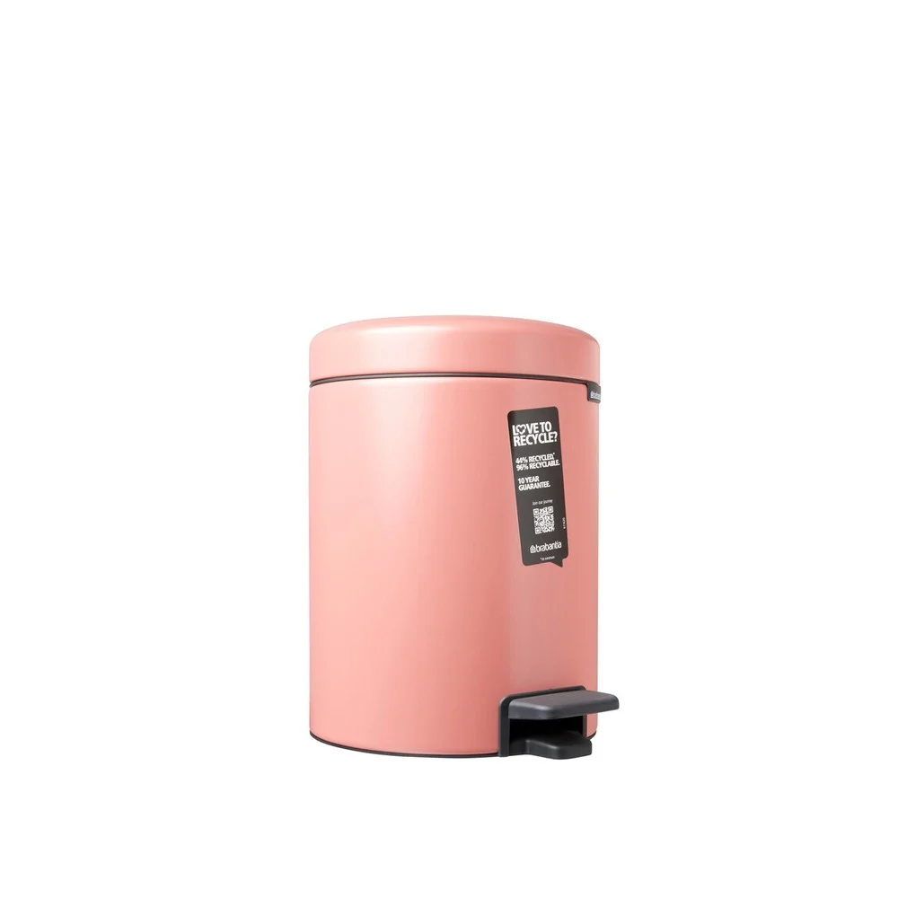 Pattumiera a Pedale NewIcon 3L Rosa Brabantia – Eleganza compatta e solidale