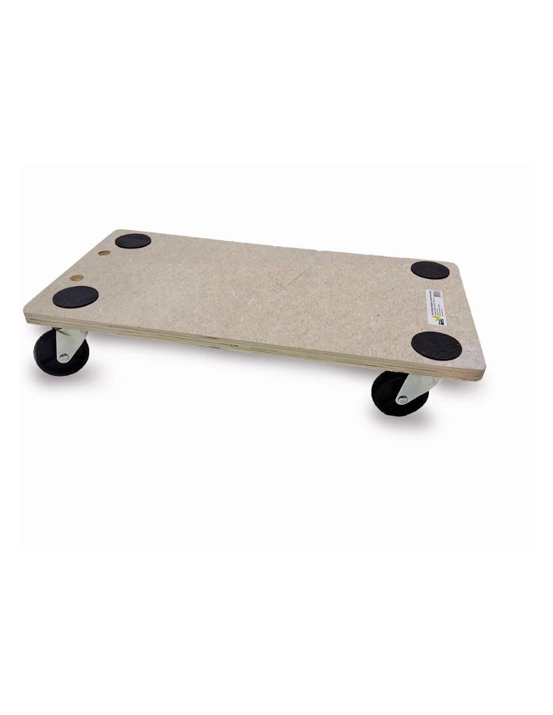 PEDANA RETTANGOLARE IN LEGNO CON 4 RUOTE PIVOTTANTI 60X30 CM