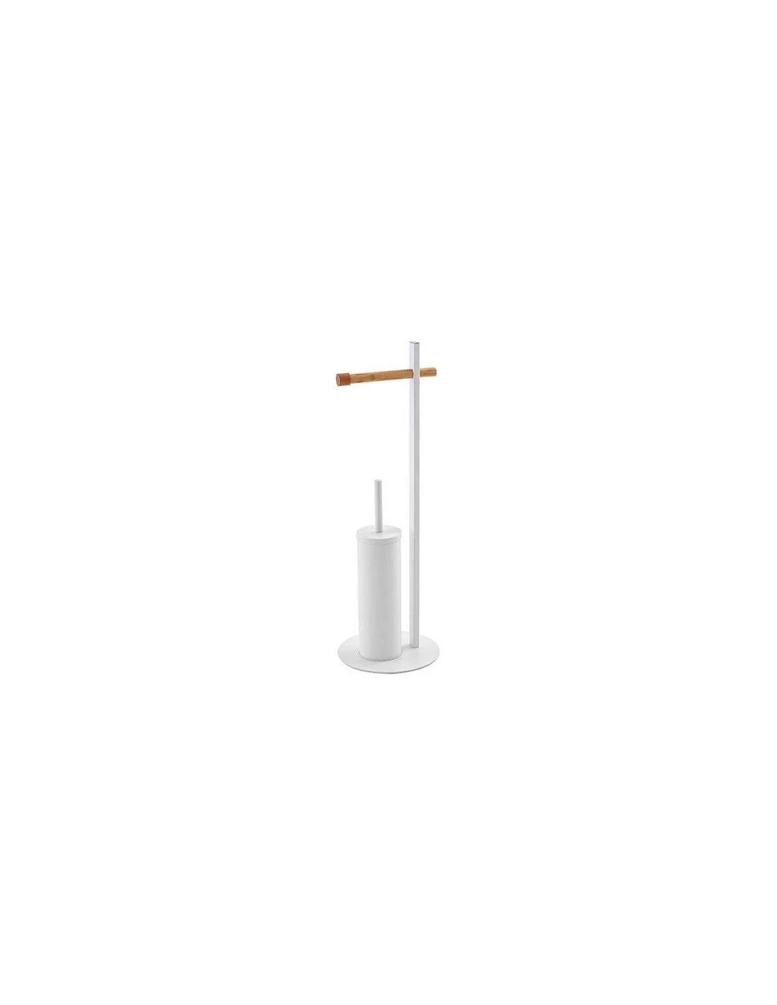 PIANTANA PORTA SCOPINO PORTA ROTOLO BAMBOO BIANCO