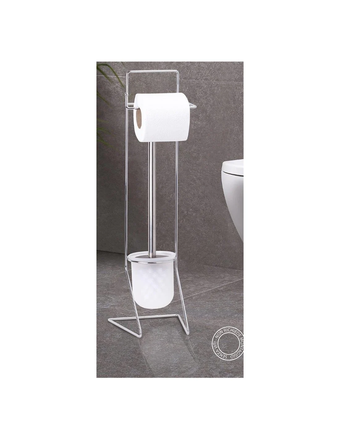 PIANTANA PORTAROTOLO CON PORTASCOPINO H 54 CM