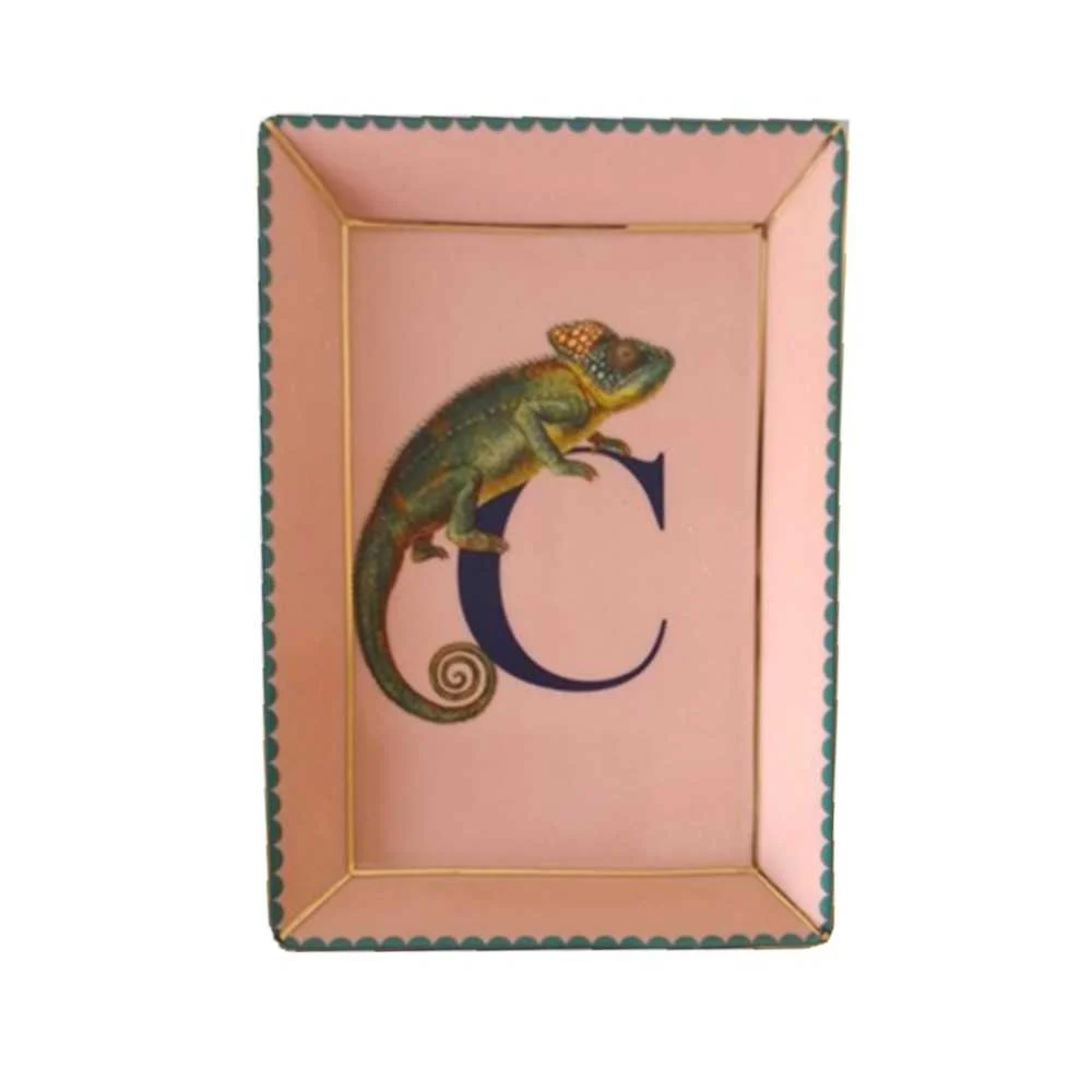 Piattino Porcellana 17x12 cm Alphabet Chameleon – Yvonne Ellen London