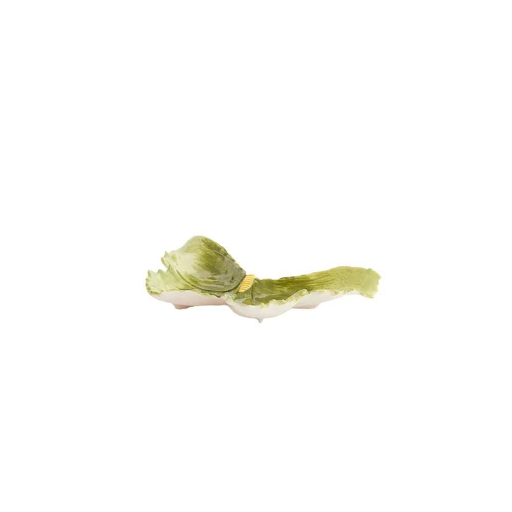 Piatto Decorativo BUTTERFLY Ceramica Verde 21x16x3 cm di Light & Living