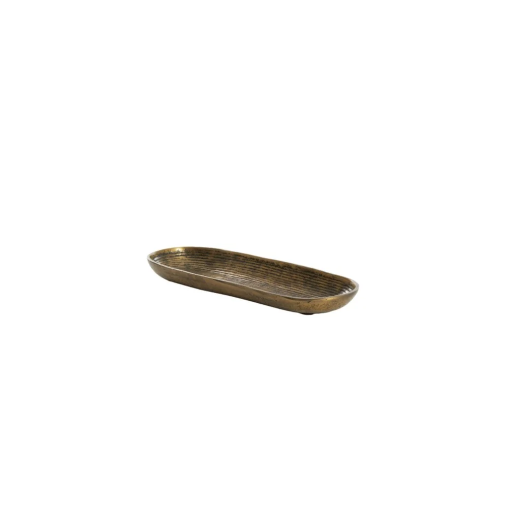 Piatto Decorativo in Bronzo Antico BOIRA 39x14x4 cm