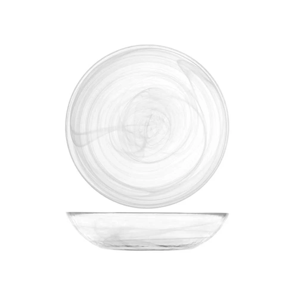 Piatto Fondo Alabastro Ø 21 cm Bianco – Pasta di Vetro