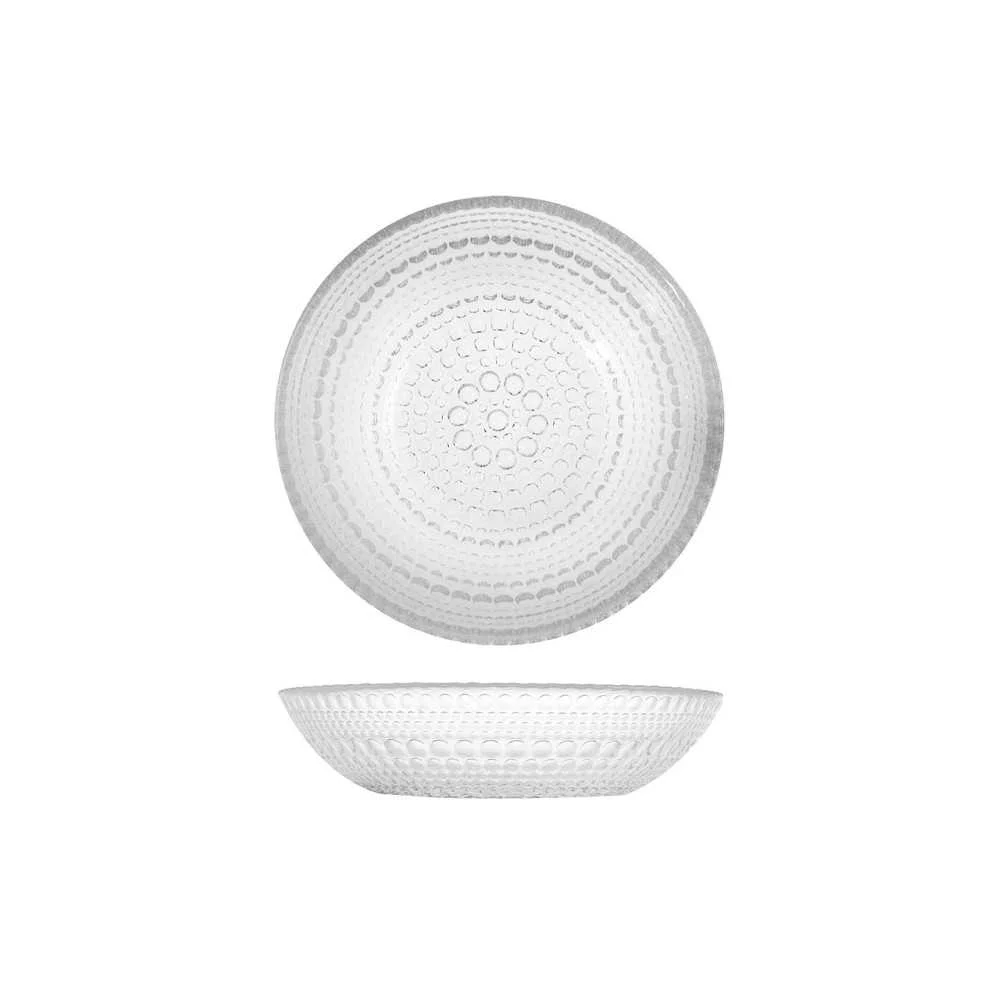 Piatto Fondo in Vetro Trasparente “Venere” Ø 21 cm