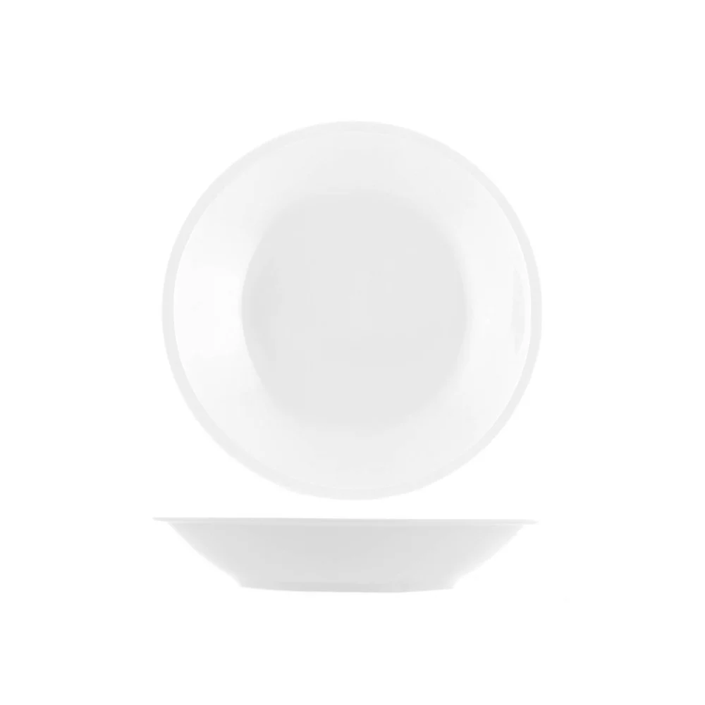 Piatto Fondo Porcellana Bianca Ø 20,5 cm – Stile Milano