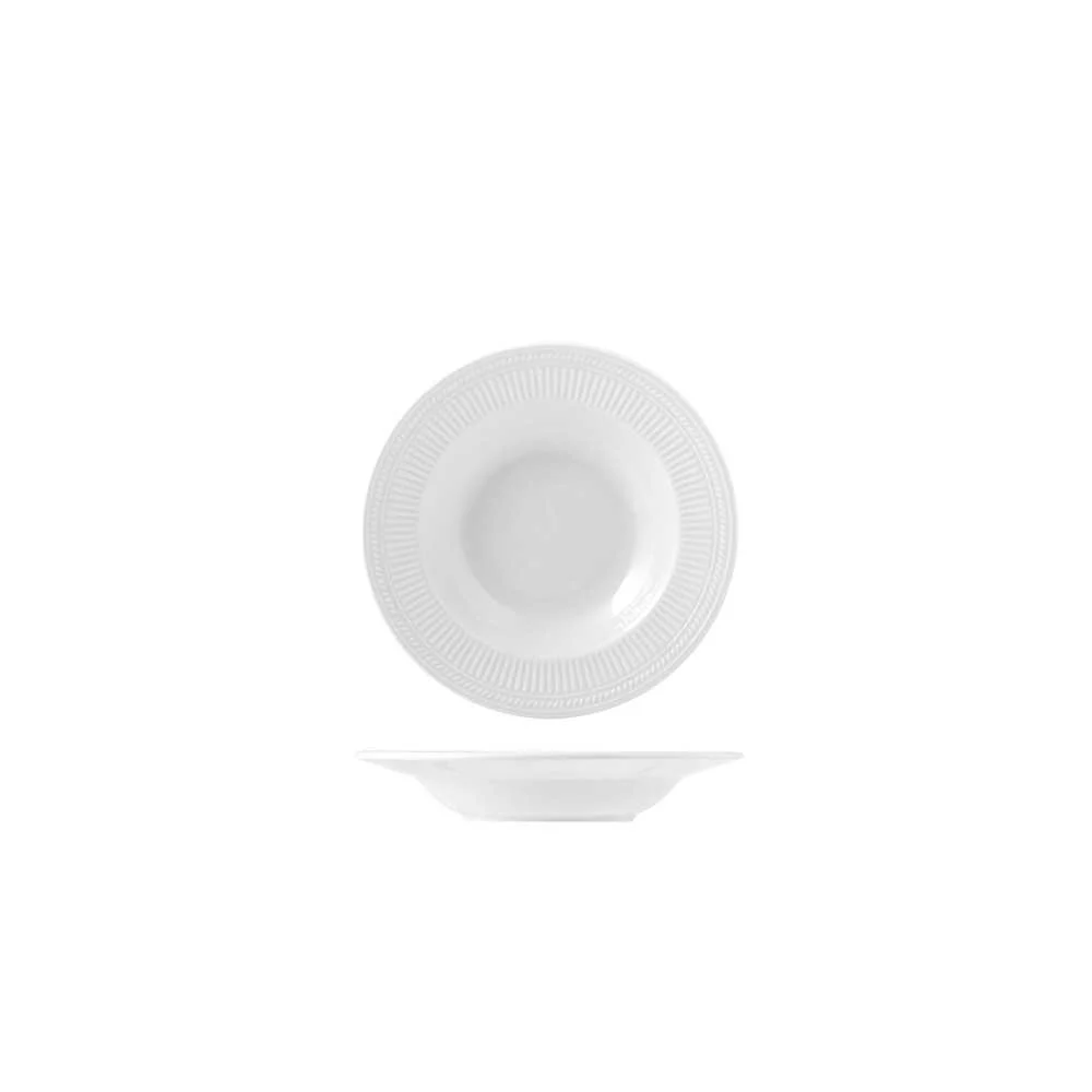 Piatto Fondo Porcellana Bianca Ø 22 cm Ala Dorique di H&H