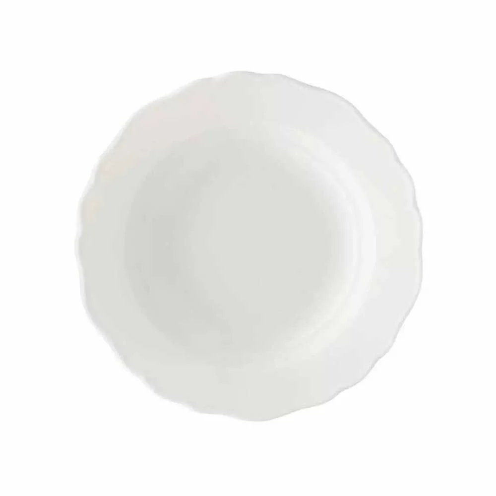 Piatto Fondo Porcellana Bianca Ø 23 cm  Stile Classico Maria Theresia
