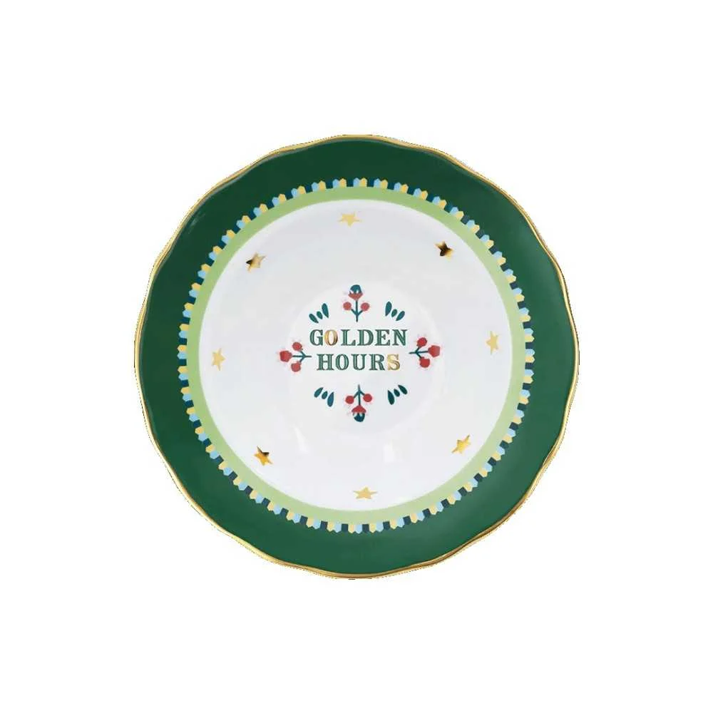 Piatto Fondo Verde Ø 22 cm "Mamma Mia Xmas" – Eleganza Natalizia Baci Milano